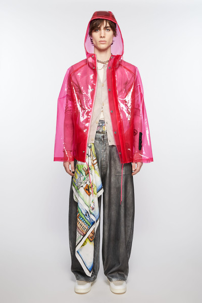 Acne Studios Hooded transparent Jacket - Berry pink outlook