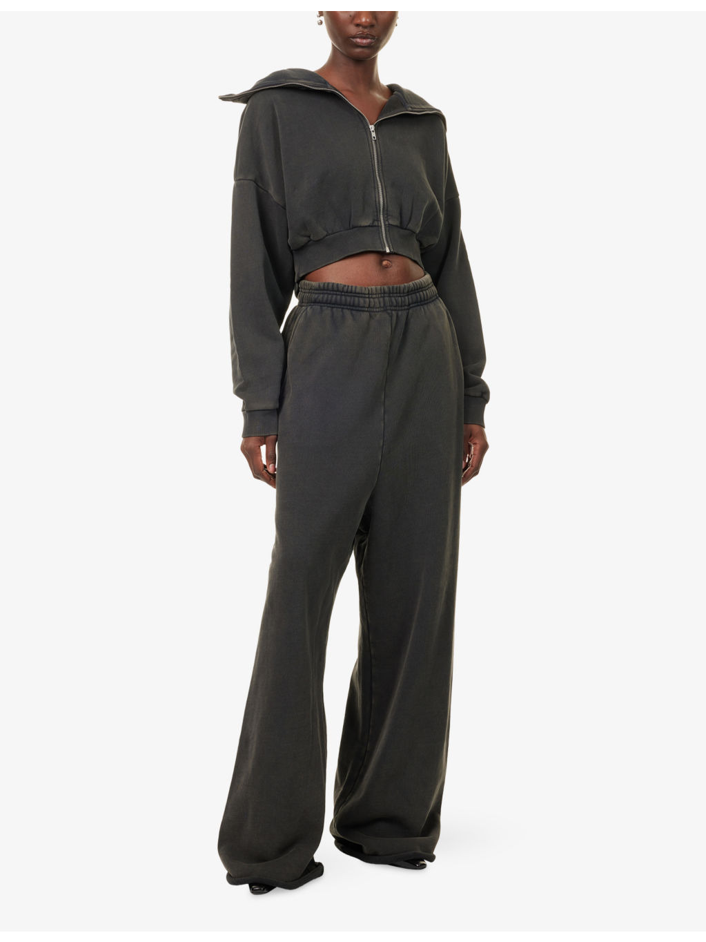 Relaxed-Fit Wide-Leg Cotton-Jersey Jogging Bottoms - 2