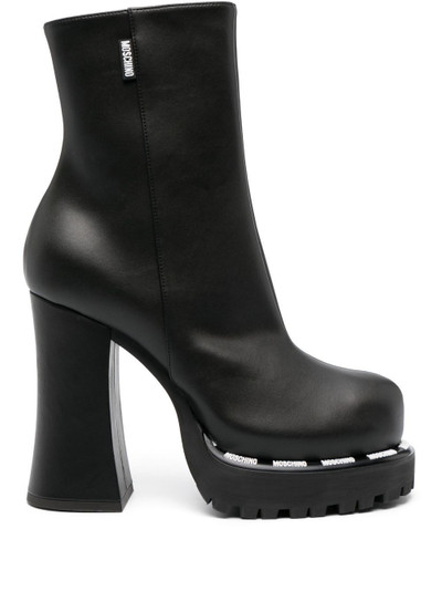 Moschino 160mm platform leather boots outlook