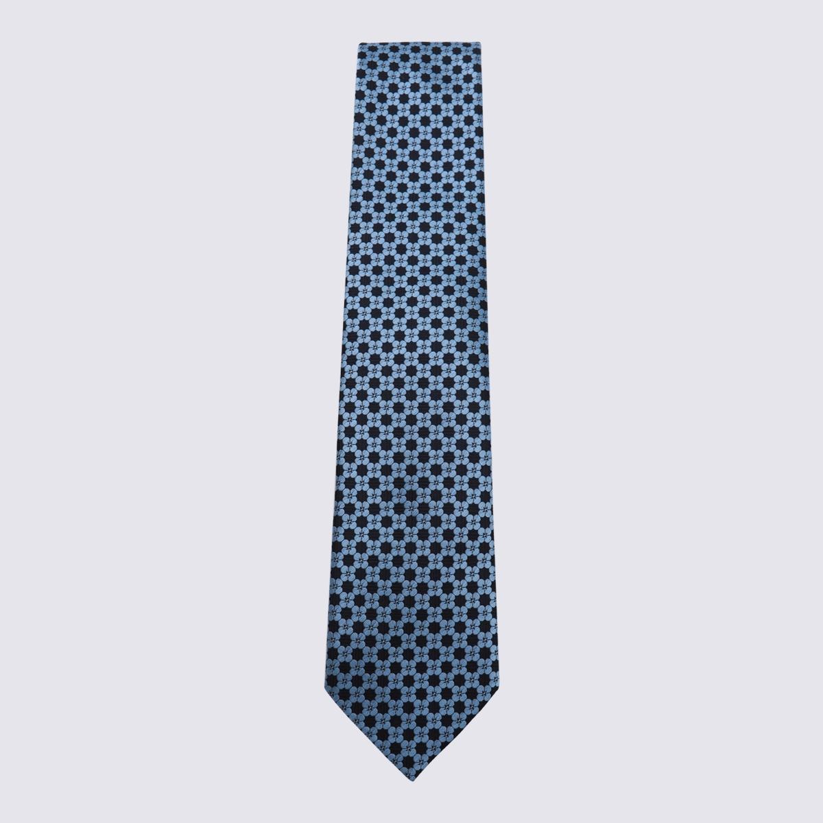 Zegna Blue Silk Tie - 1