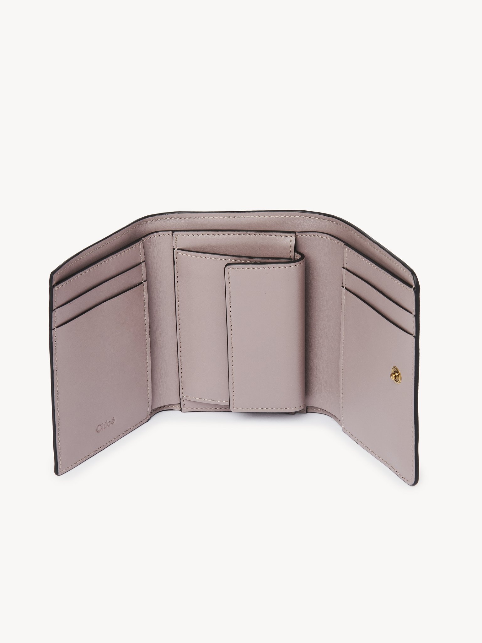 SMALL CHLOÉ ICONIC TRI-FOLD WITH COIN POCKET IN SHINY LEATHER - 3