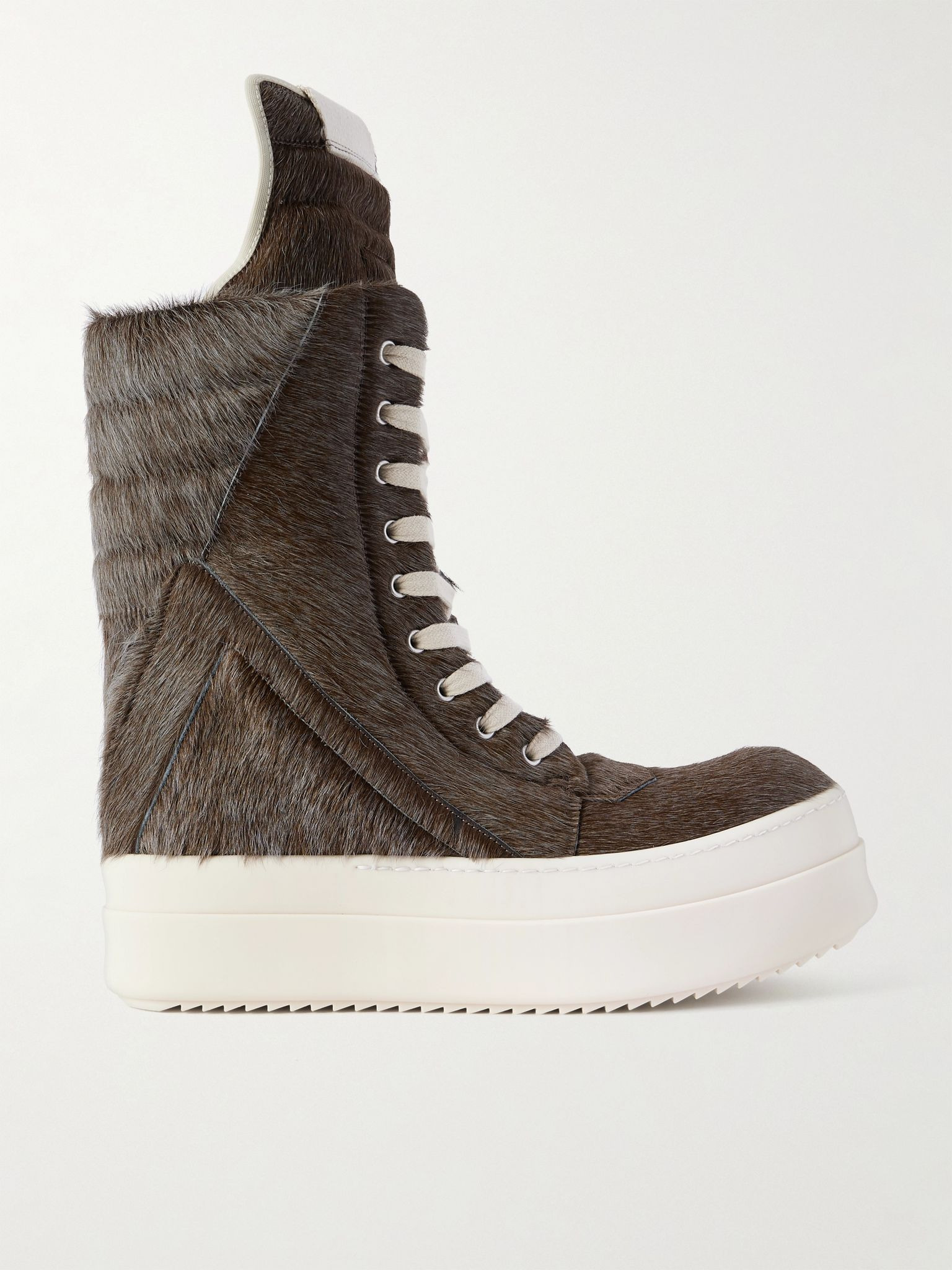 Mega Geobasket Calf Hair High-Top Sneakers Brown - 1