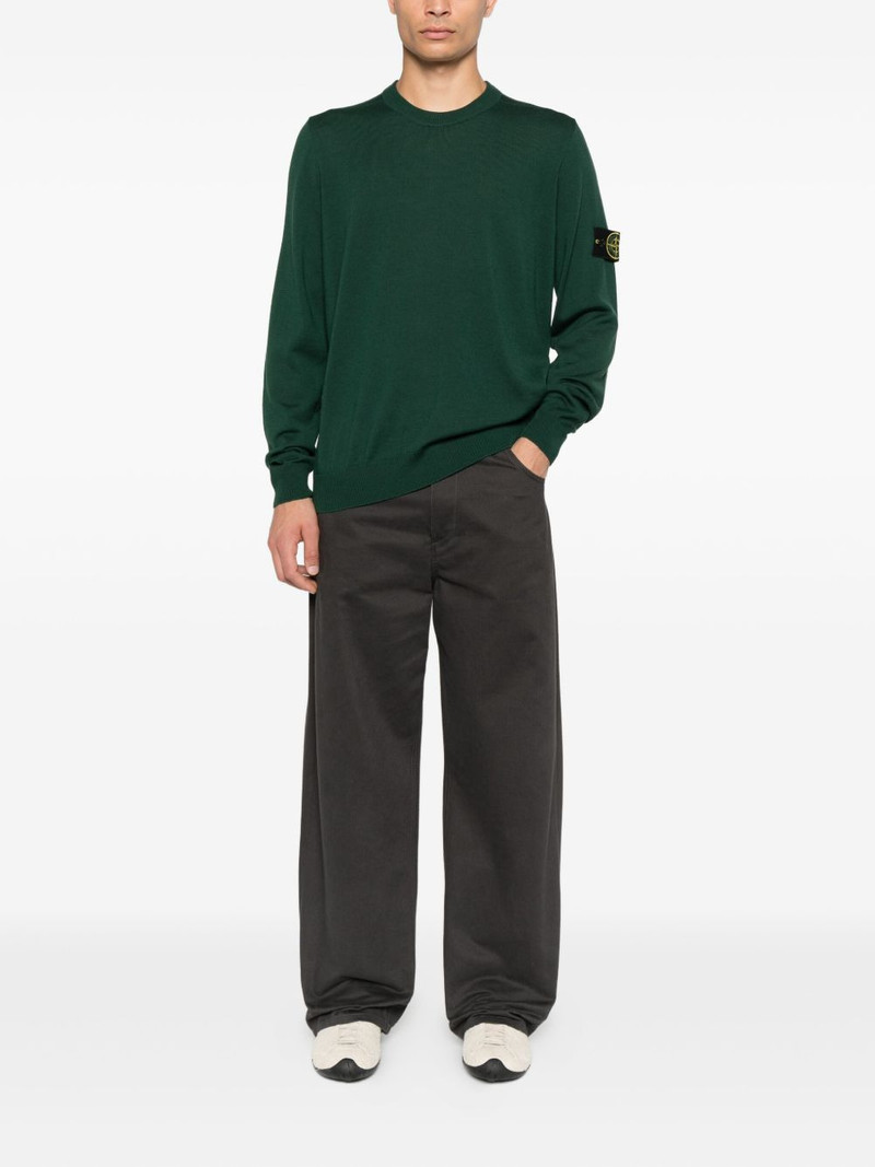 Stone Island crew-neck patch sweater outlook