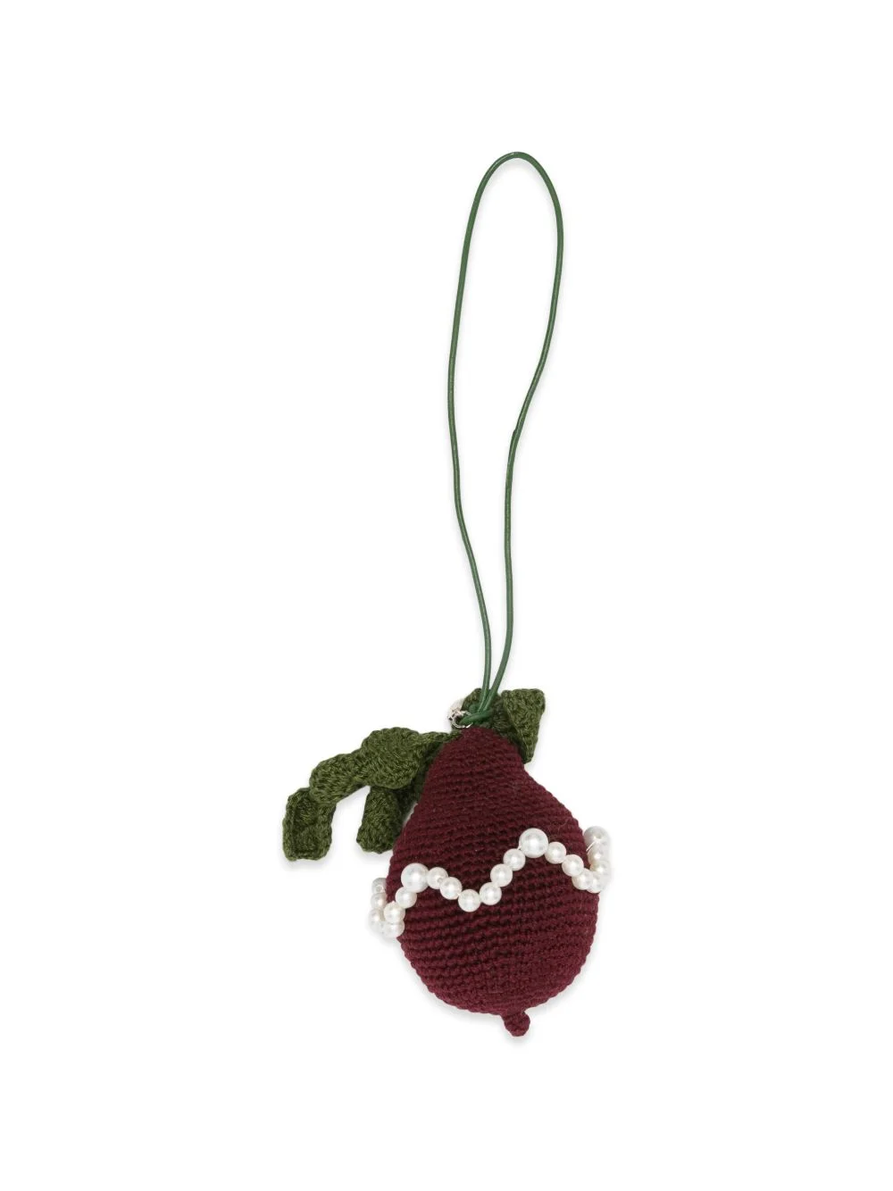 crochet beaded beet bag charm - 1