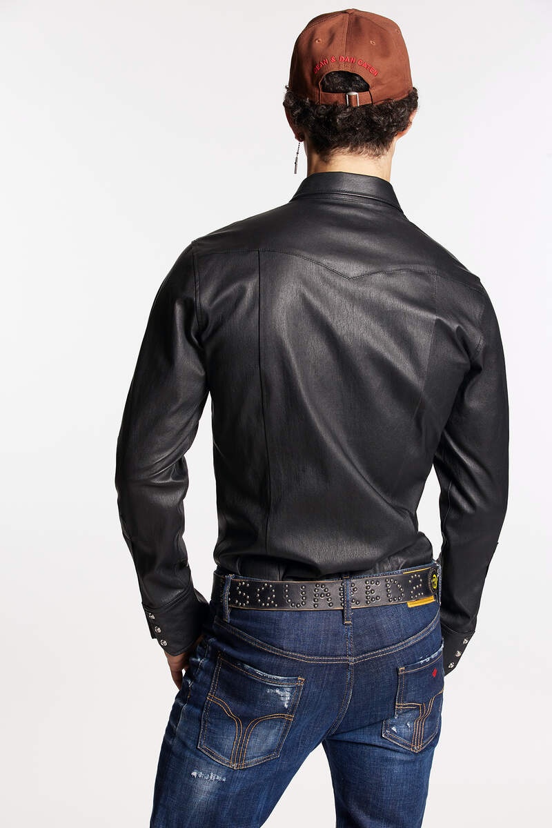 LEATHER CLASSIC WESTERN SLIM SHIRT - 2