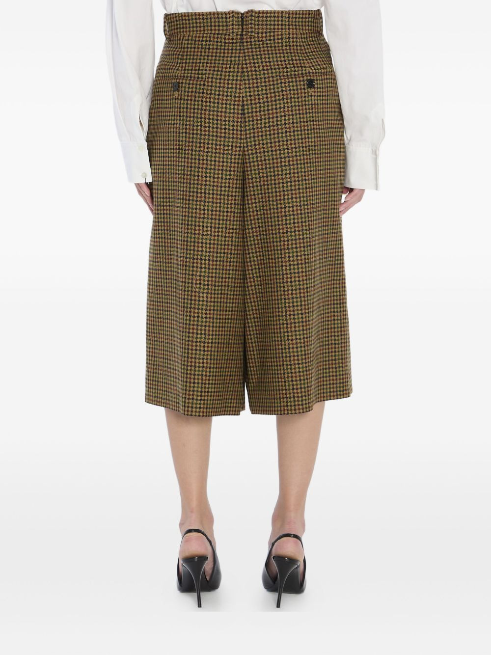 plaid-pattern cropped trousers - 5