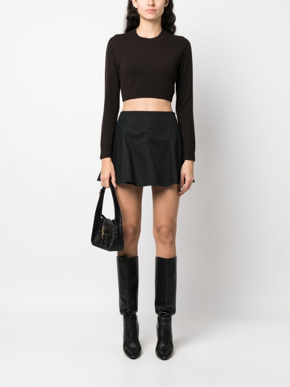 logo-embroidered cropped jumper - 2