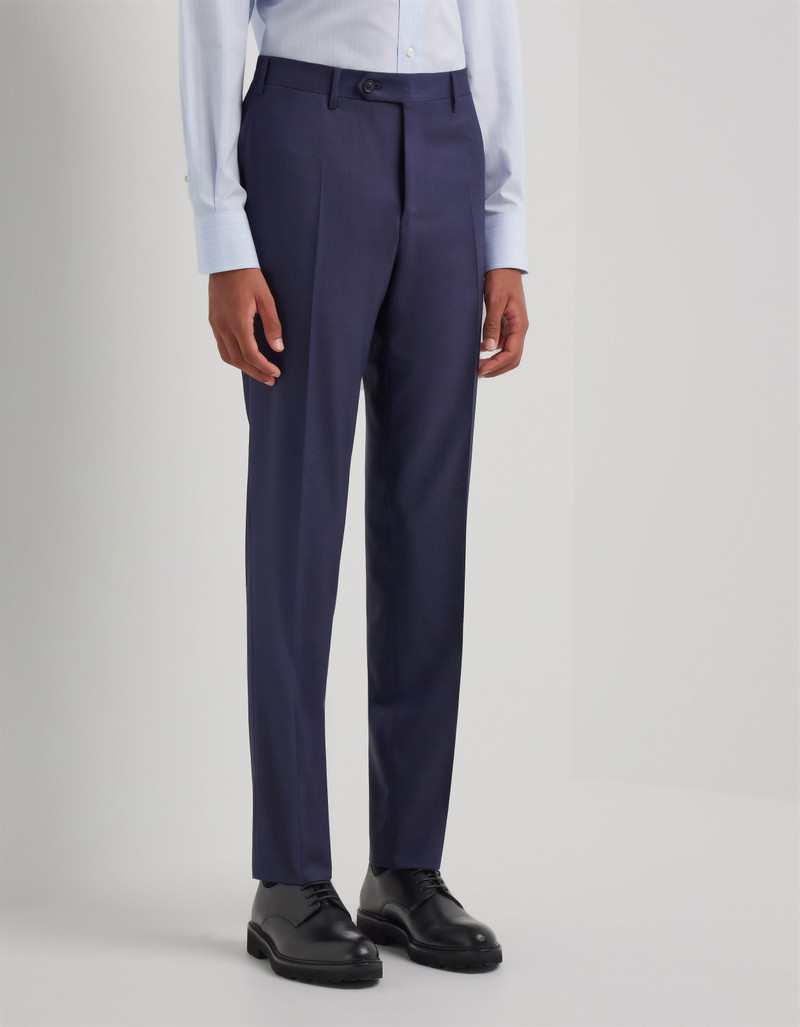 LIGHT BLUE DENIM-EFFECT WOOL REGULAR-FIT SUIT 139