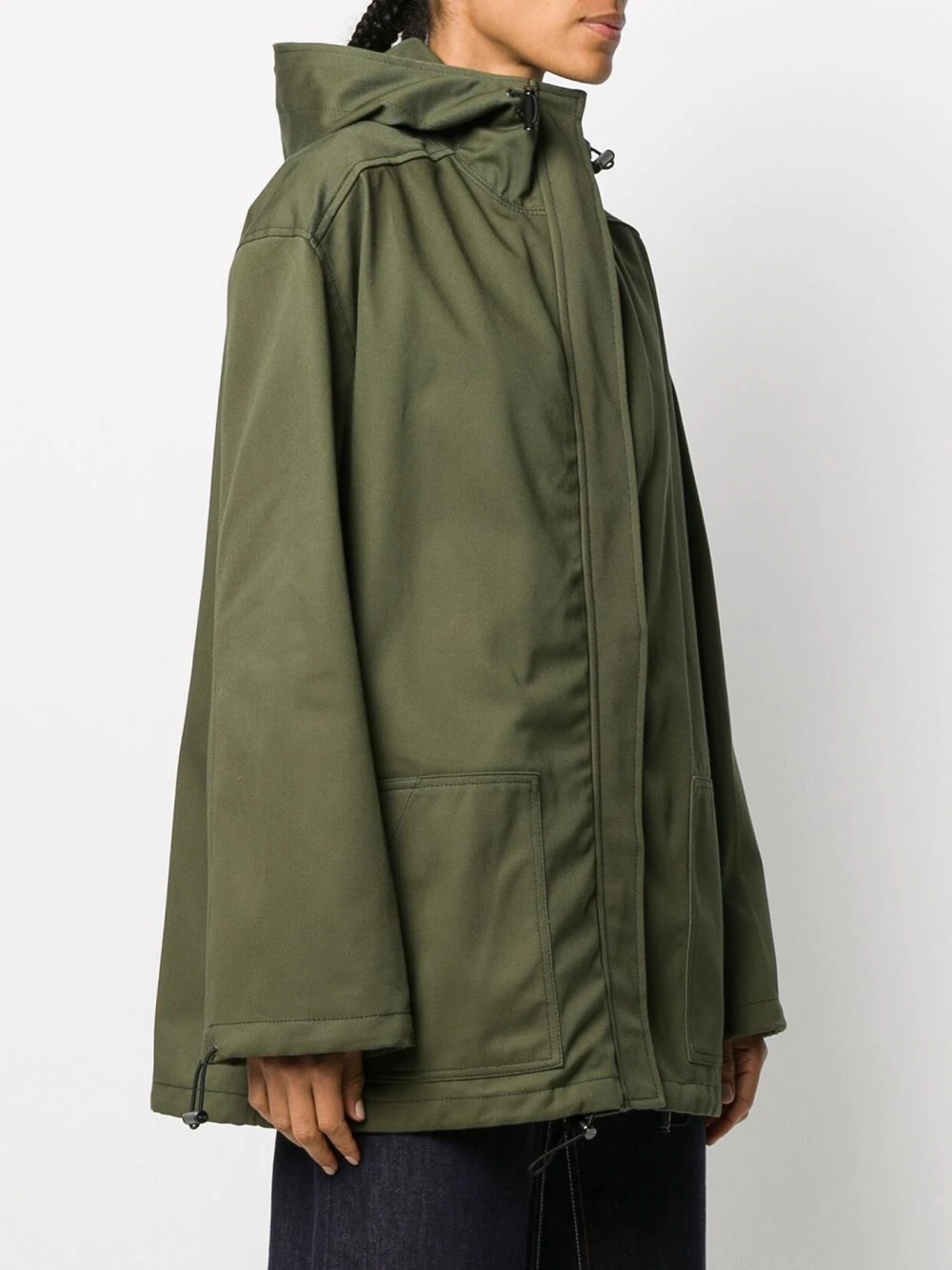 hooded zip-up parka coat - 3