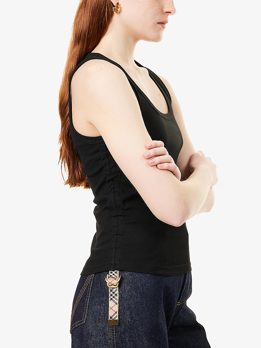 Festival Check-Trim Stretch-Cotton Vest Top - 5