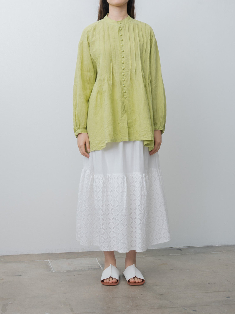 ICHI Antiquités French Linen Shirt - Pistachio outlook