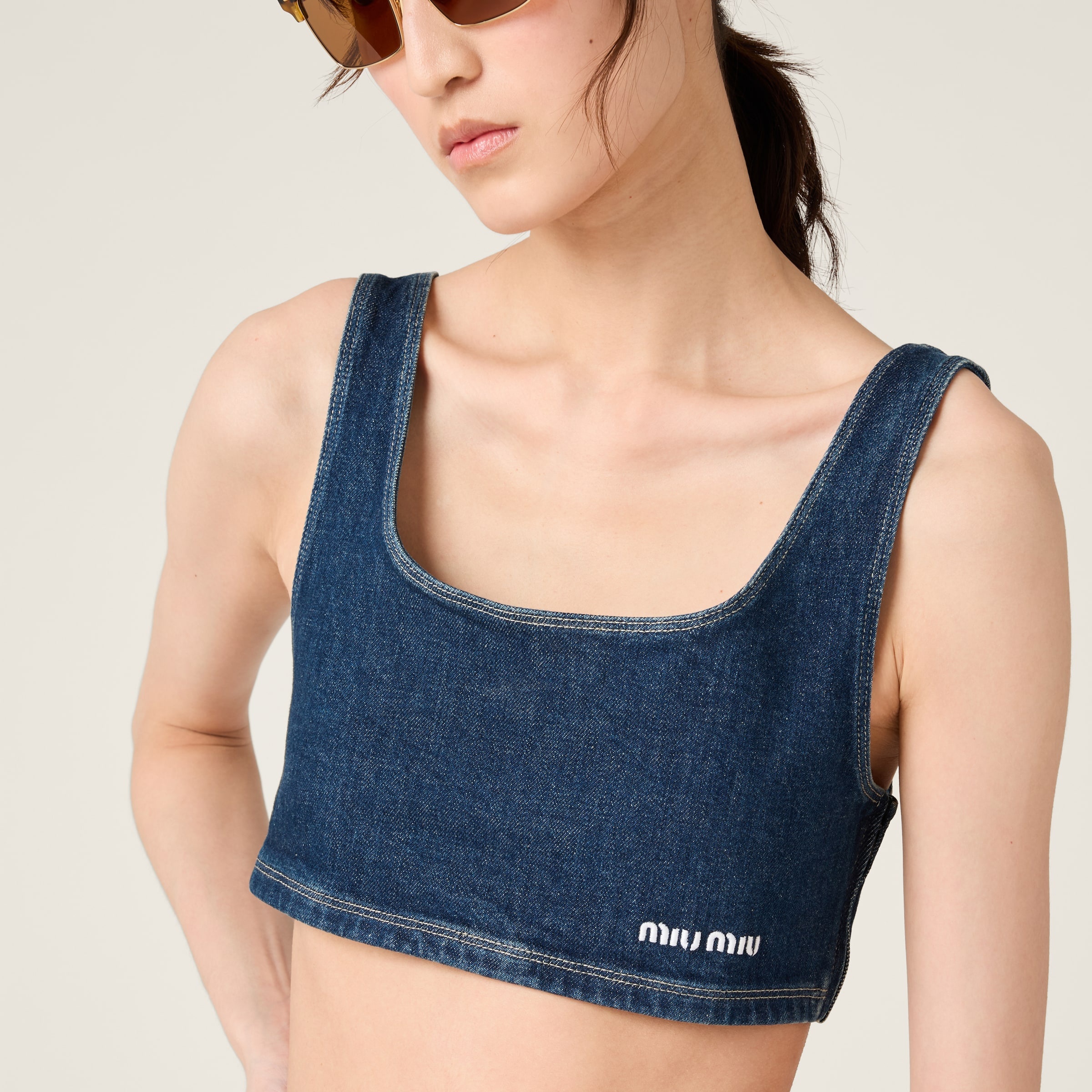 Stretch denim top - 4