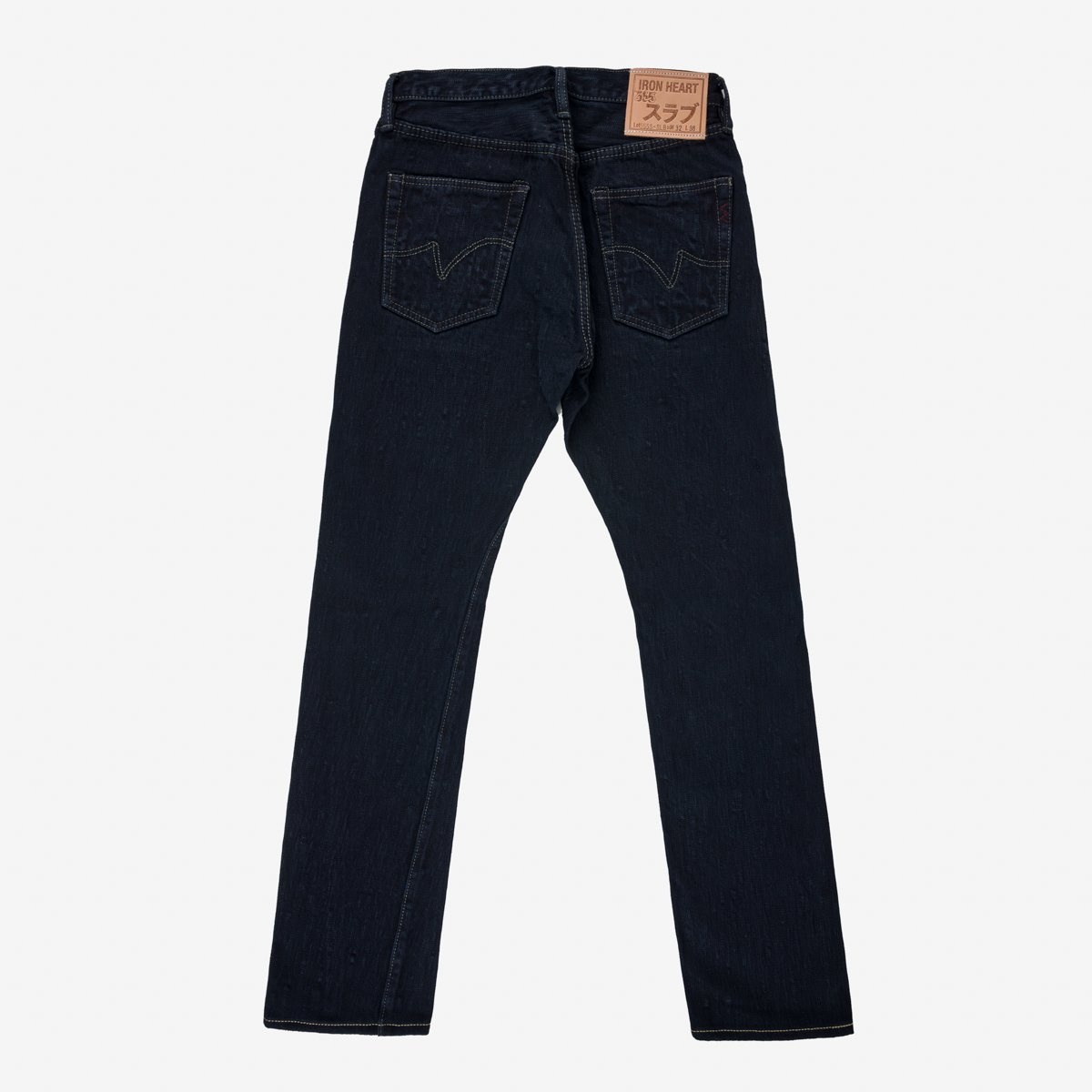 IH-555S-SLBod 16oz Slubby Selvedge Denim Super Slim Cut Jeans - Indigo Overdyed Black - 5
