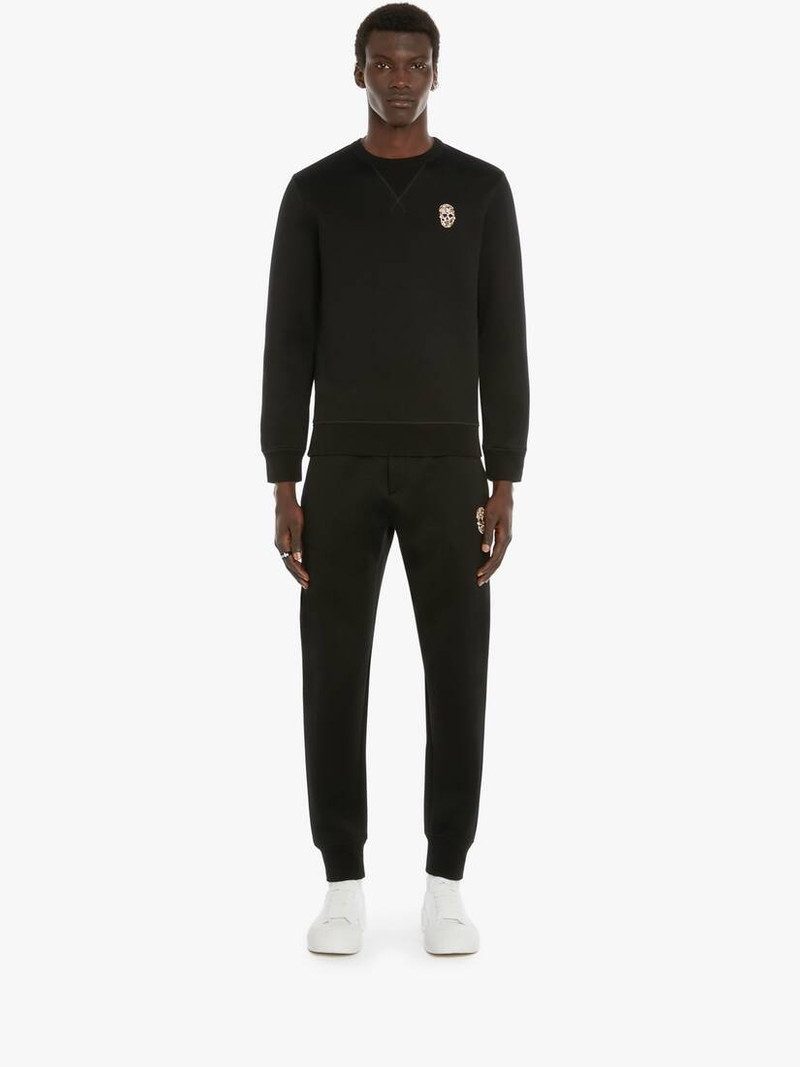 Alexander McQueen Men's Crystal Skull Sweatshirt in Black outlook