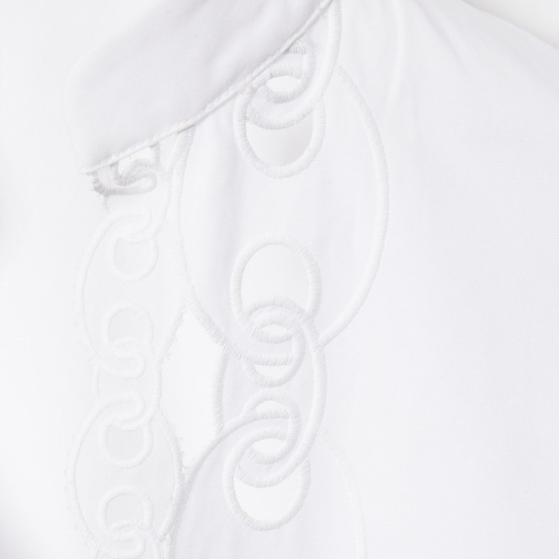 Cotton poplin shirt dress with embroidery 6