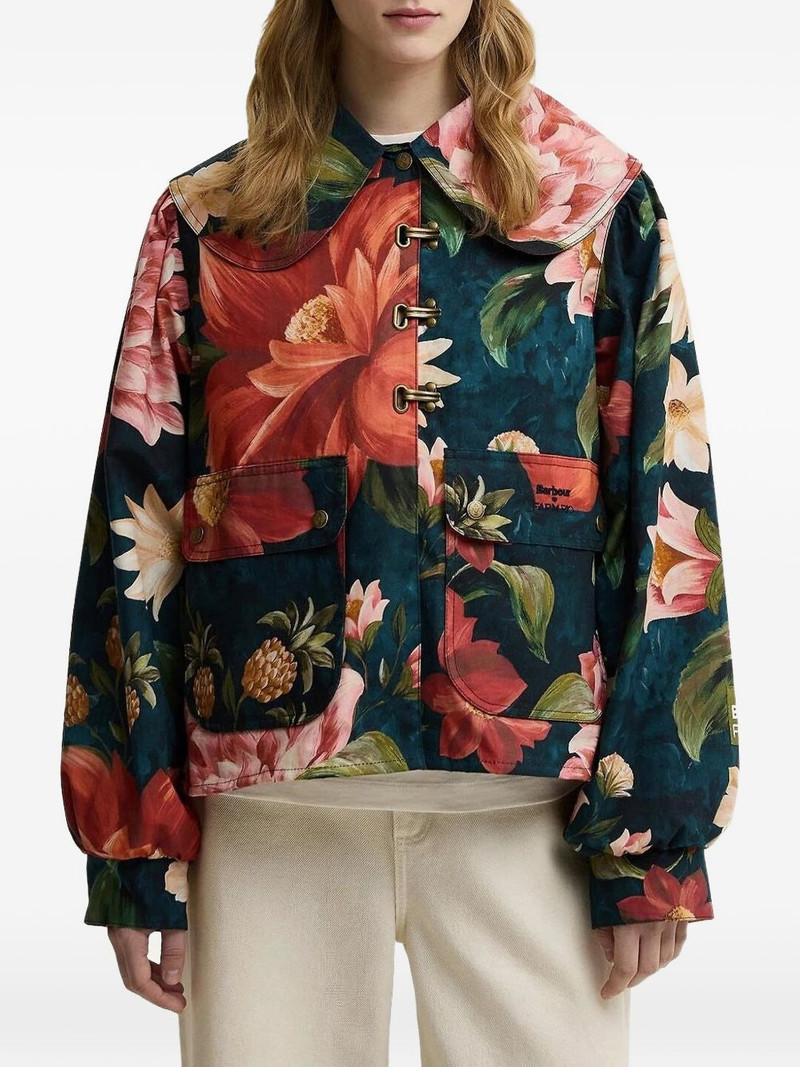 x FARM Rio floral-print collared jacket 3