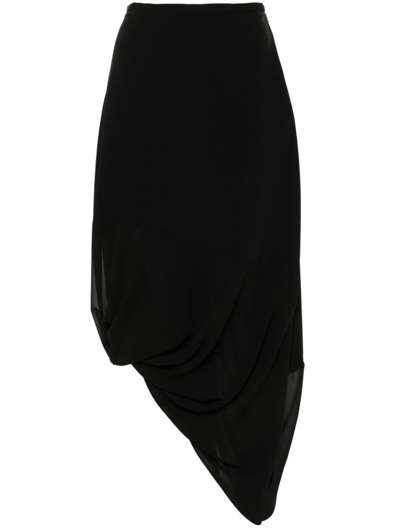asymmetric draped midi skirt 1