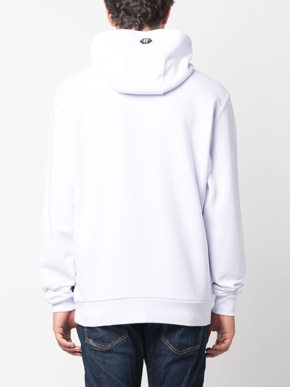 Gothic Plein logo-flocked cotton hoodie - 4