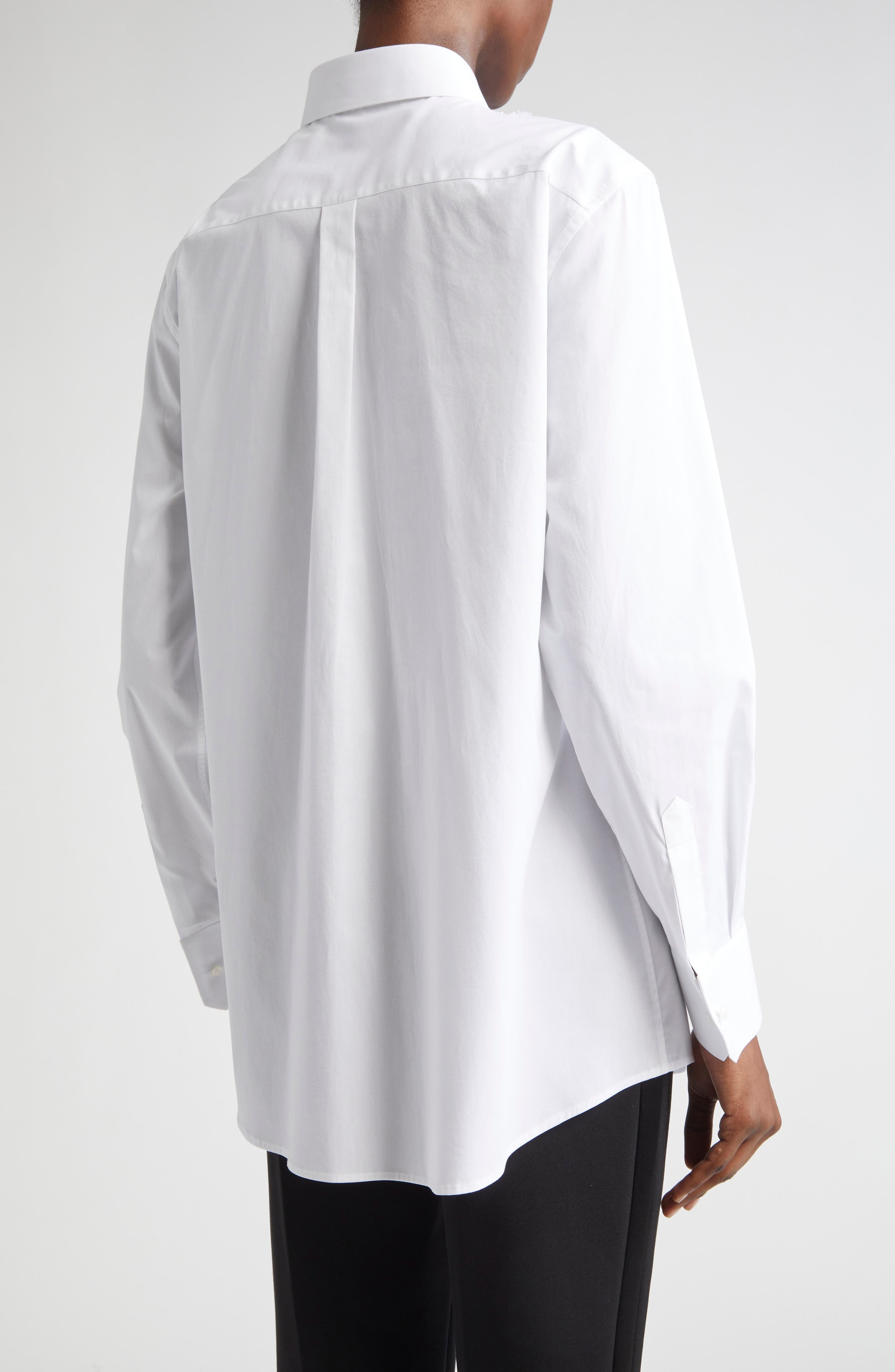Dolce&Gabbana Cordonetto Lace Detail Poplin Button-Up Shirt in W0800 Bianco Ottico at Nordstrom - 3
