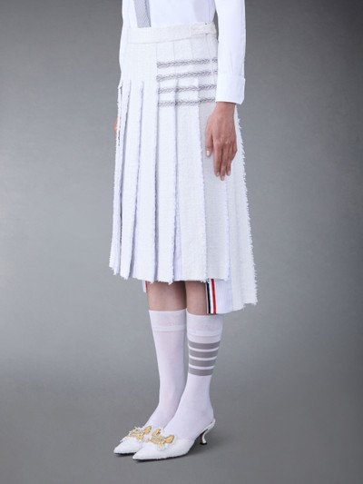 Thom Browne 4-Bar tweed pleated skirt outlook