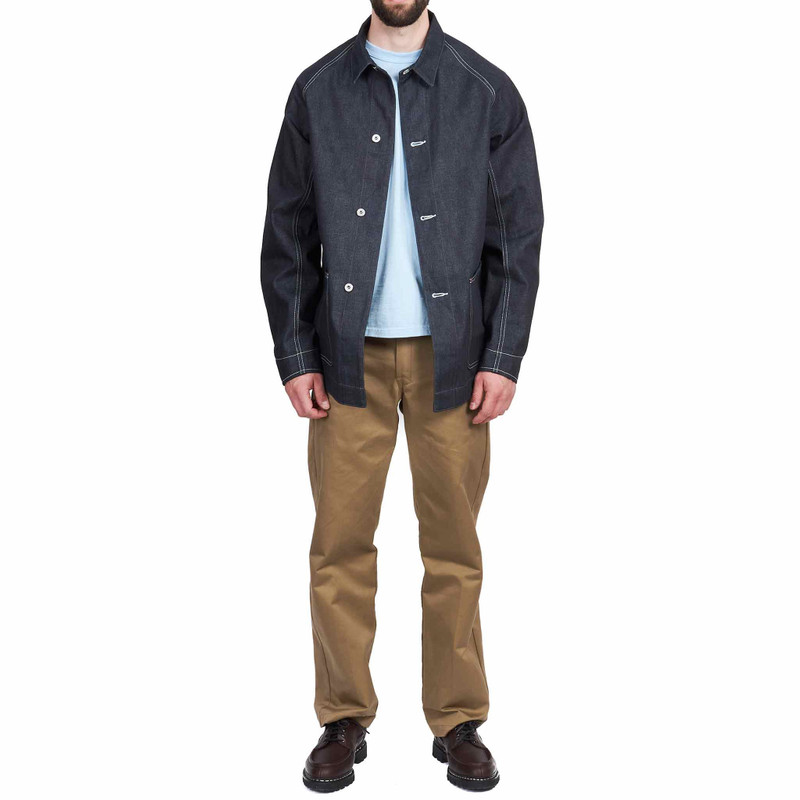 The Real McCoys MJ21019 8HU WW2 Denim Chore Coat Indigo outlook