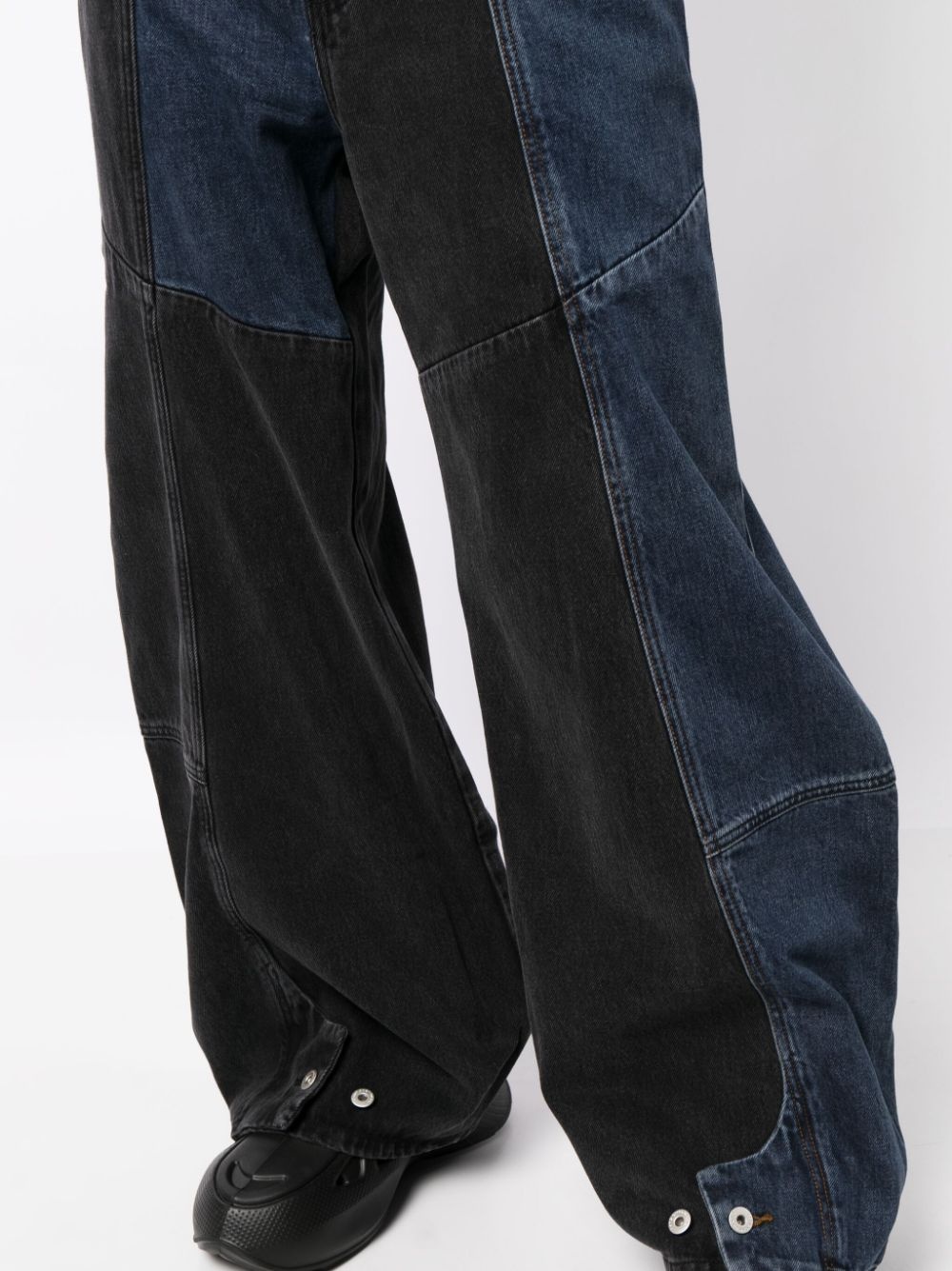patchwork wide-leg jeans - 5