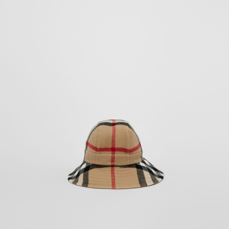 Exaggerated Check Wool Bucket Hat 7