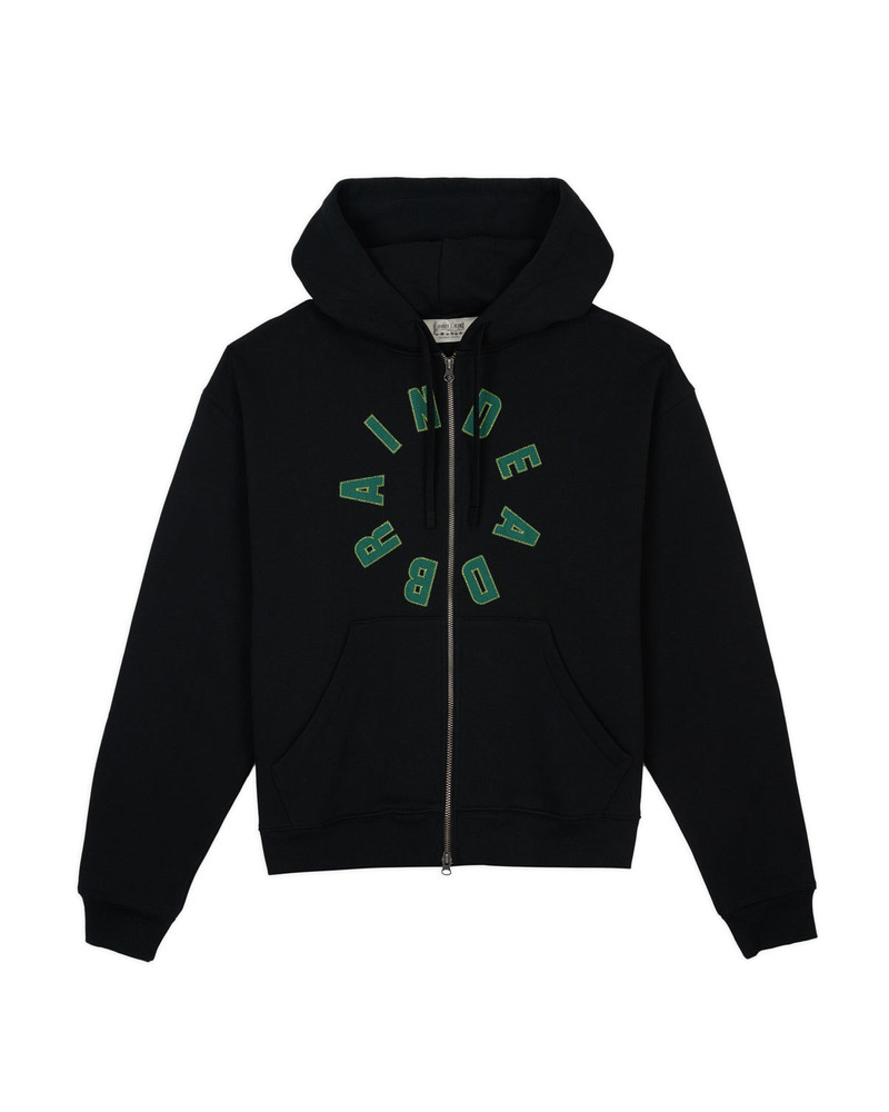 Collegiate Zip Up Hoodie - Black 1