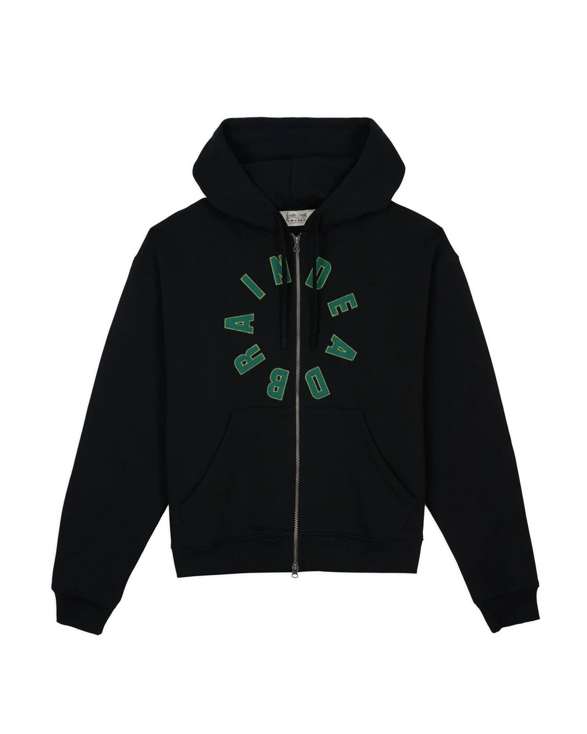 Collegiate Zip Up Hoodie - Black - 1