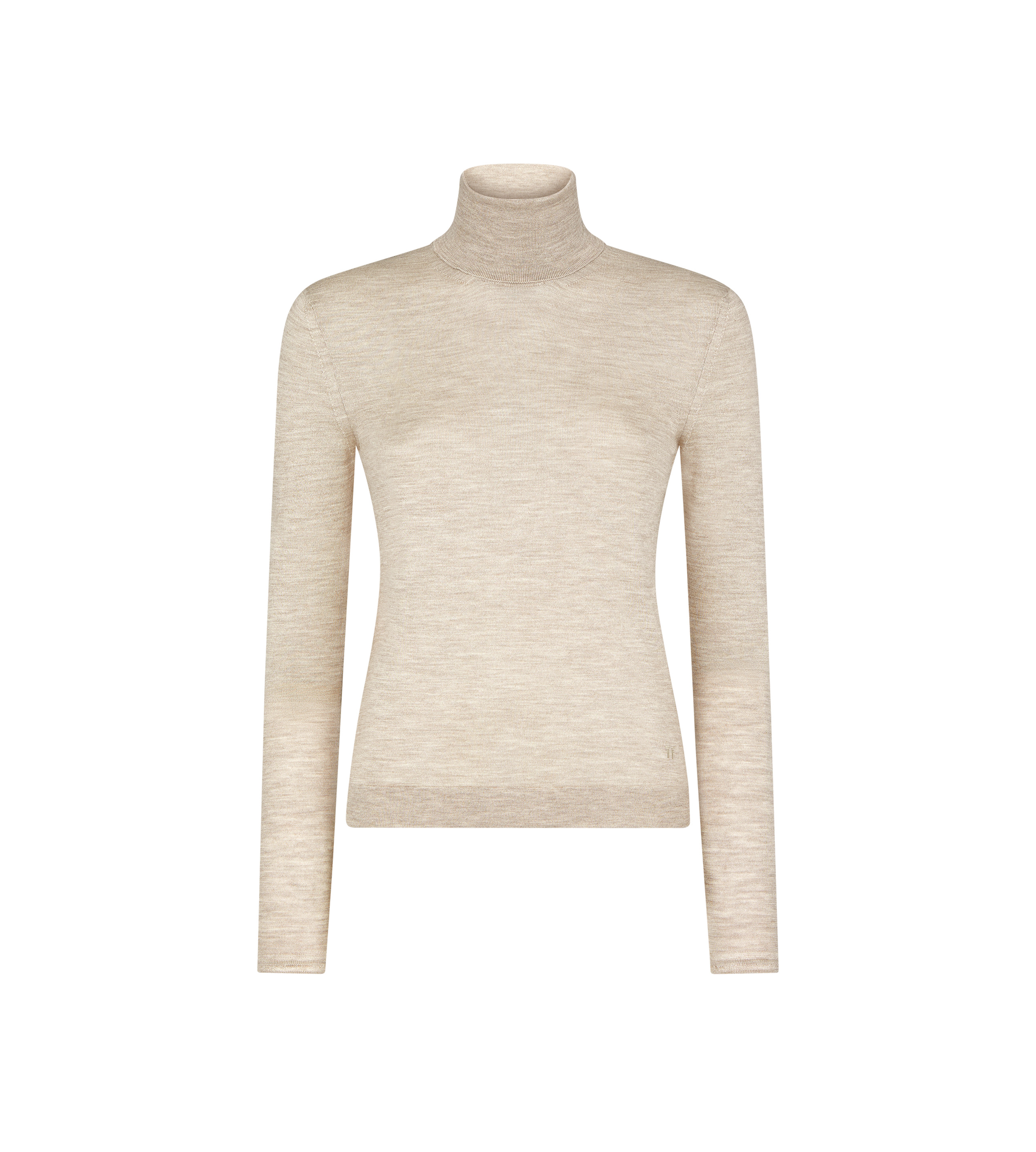 FINE CASHMERE SILK KNIT TURTLENECK TOP - 1