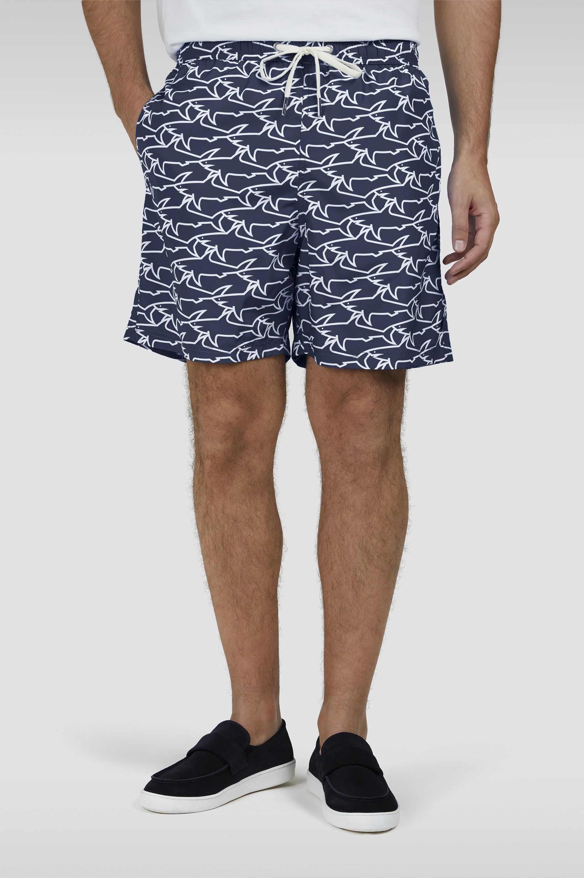 SWIM SHORTS WITH ALL-OVER SHARK PRINT - 6