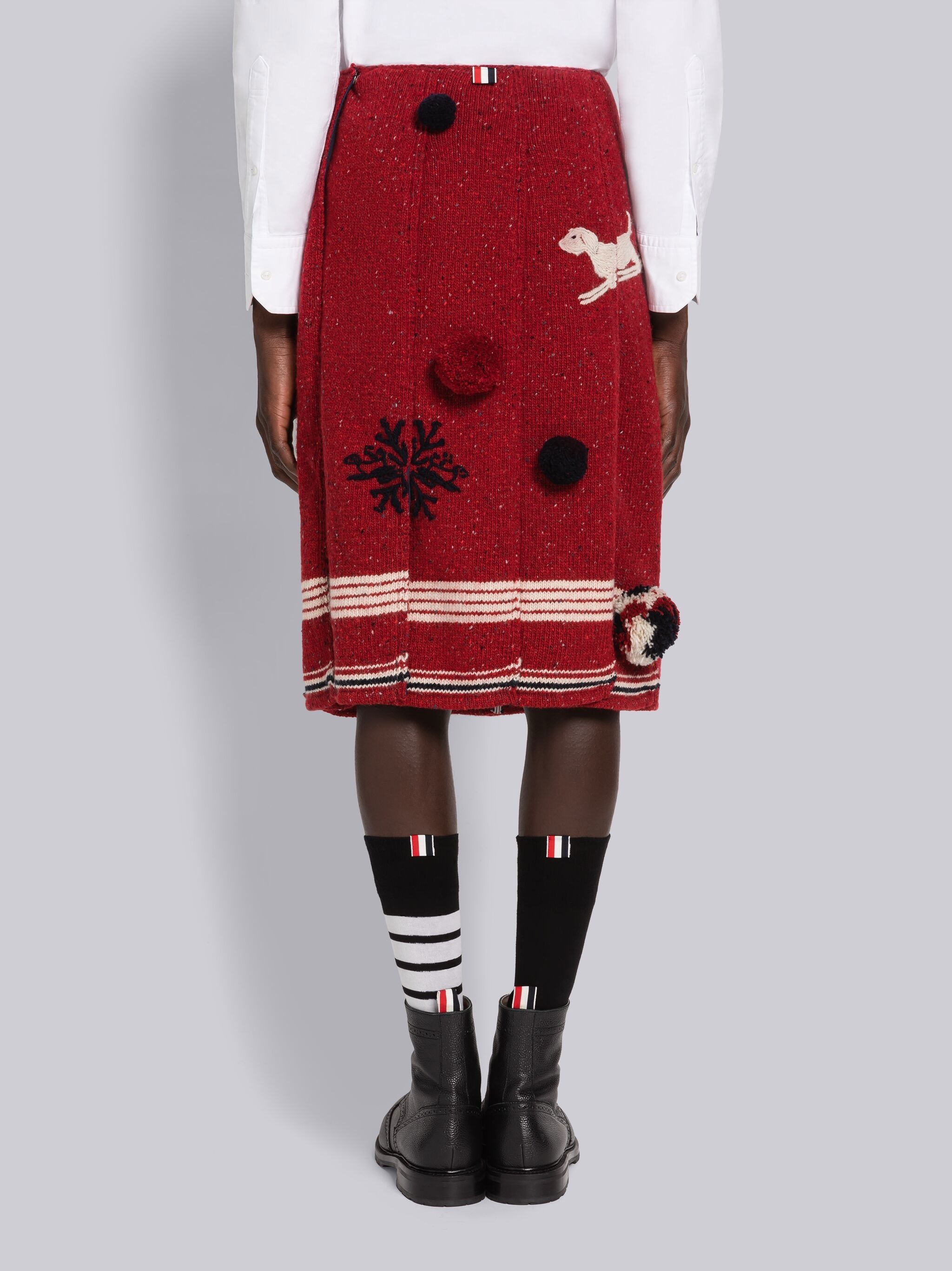 DONEGAL SKI EMBROIDERY PLEATED SKIRT - 4