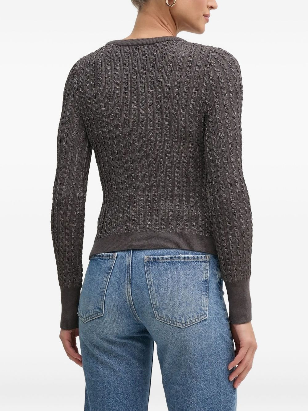 cable-knit v-neck cardigan - 3
