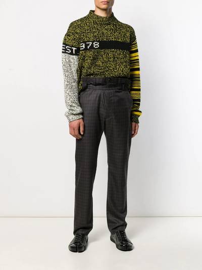 Maison MIHARAYASUHIRO belted check print trousers outlook