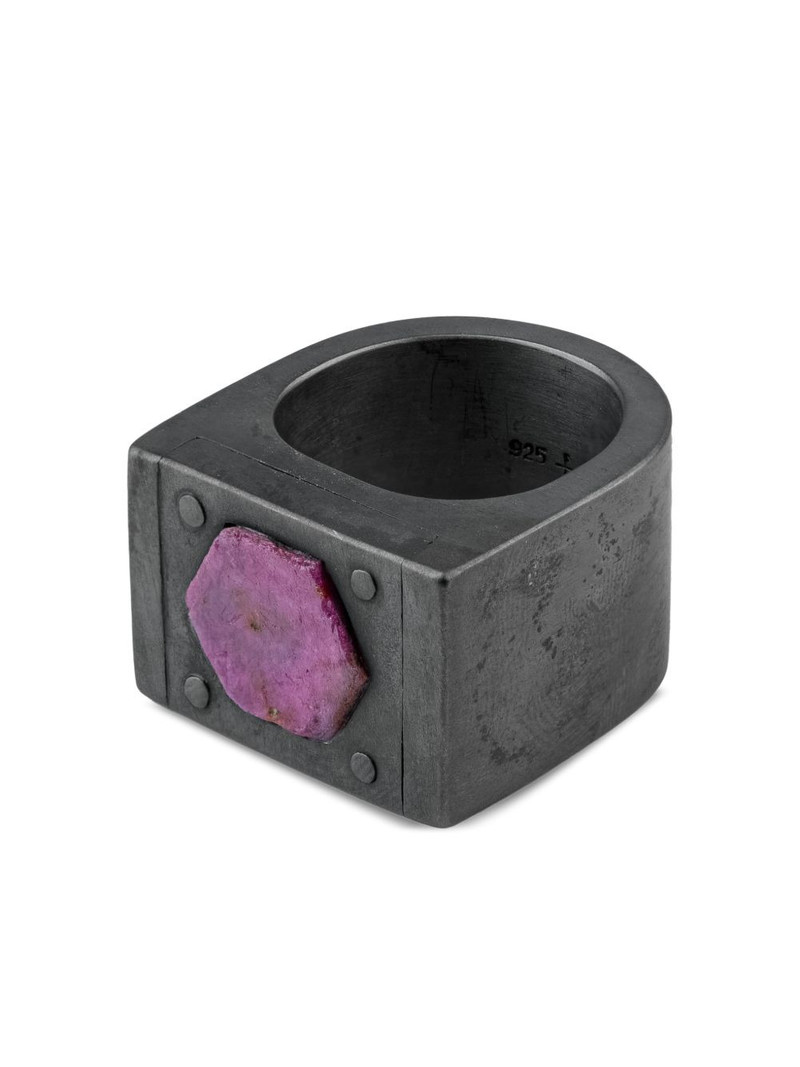 Parts of Four sterling silver Plate Ruby ring outlook