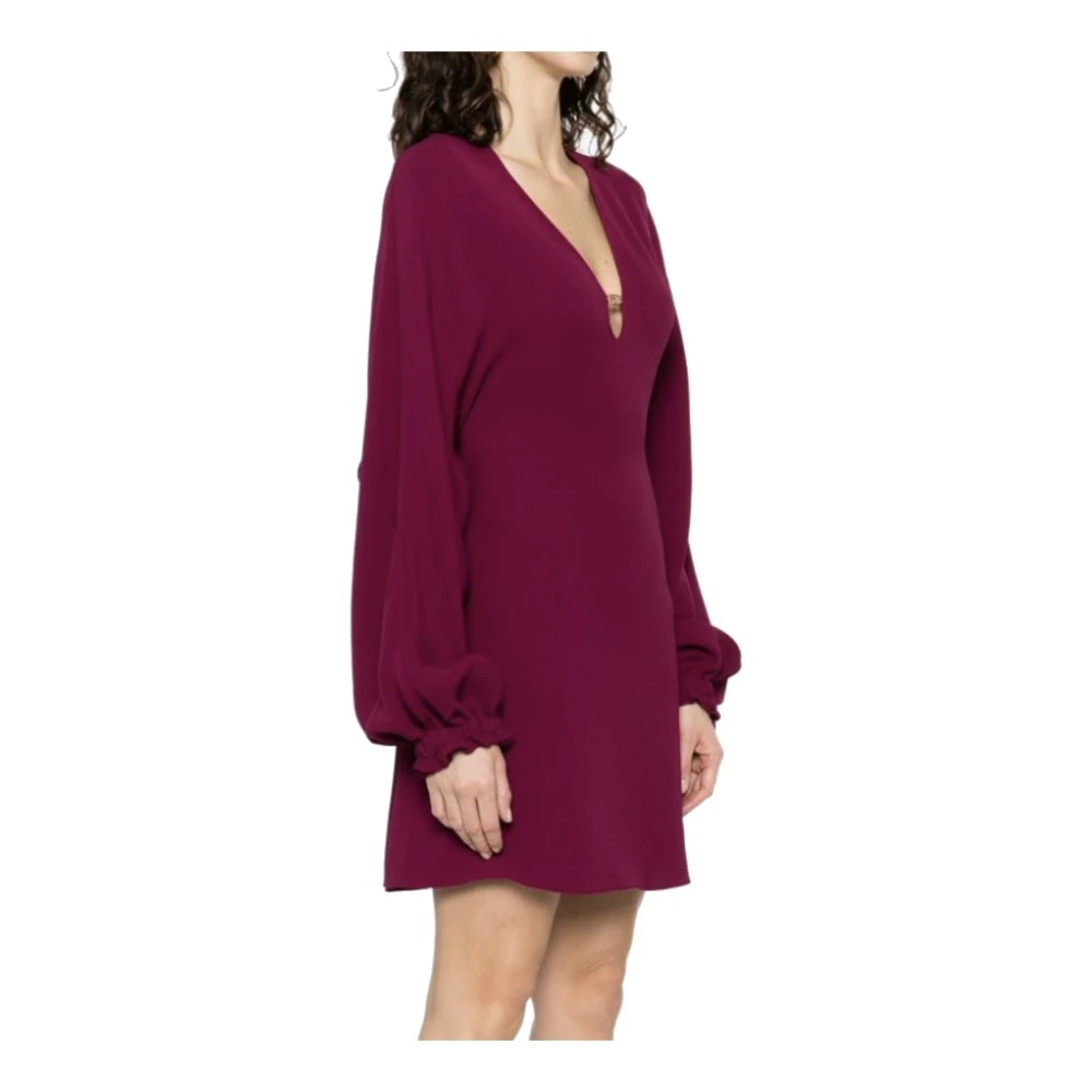 SILK DRESS WITH V-NECK AND KEYHOLE - 4