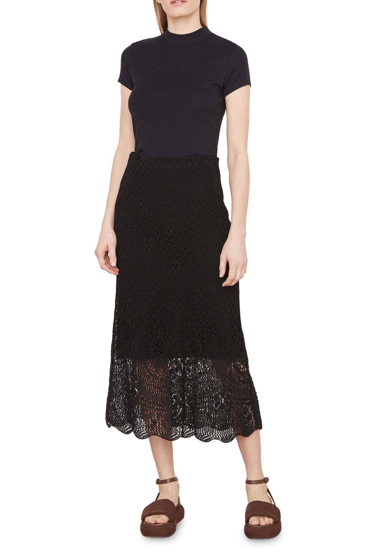 Vince Floral Lace Maxi Skirt in Black at Nordstrom - 1