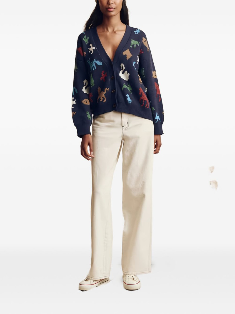 THE GREAT. Pictograph jacquard-knit cardigan outlook