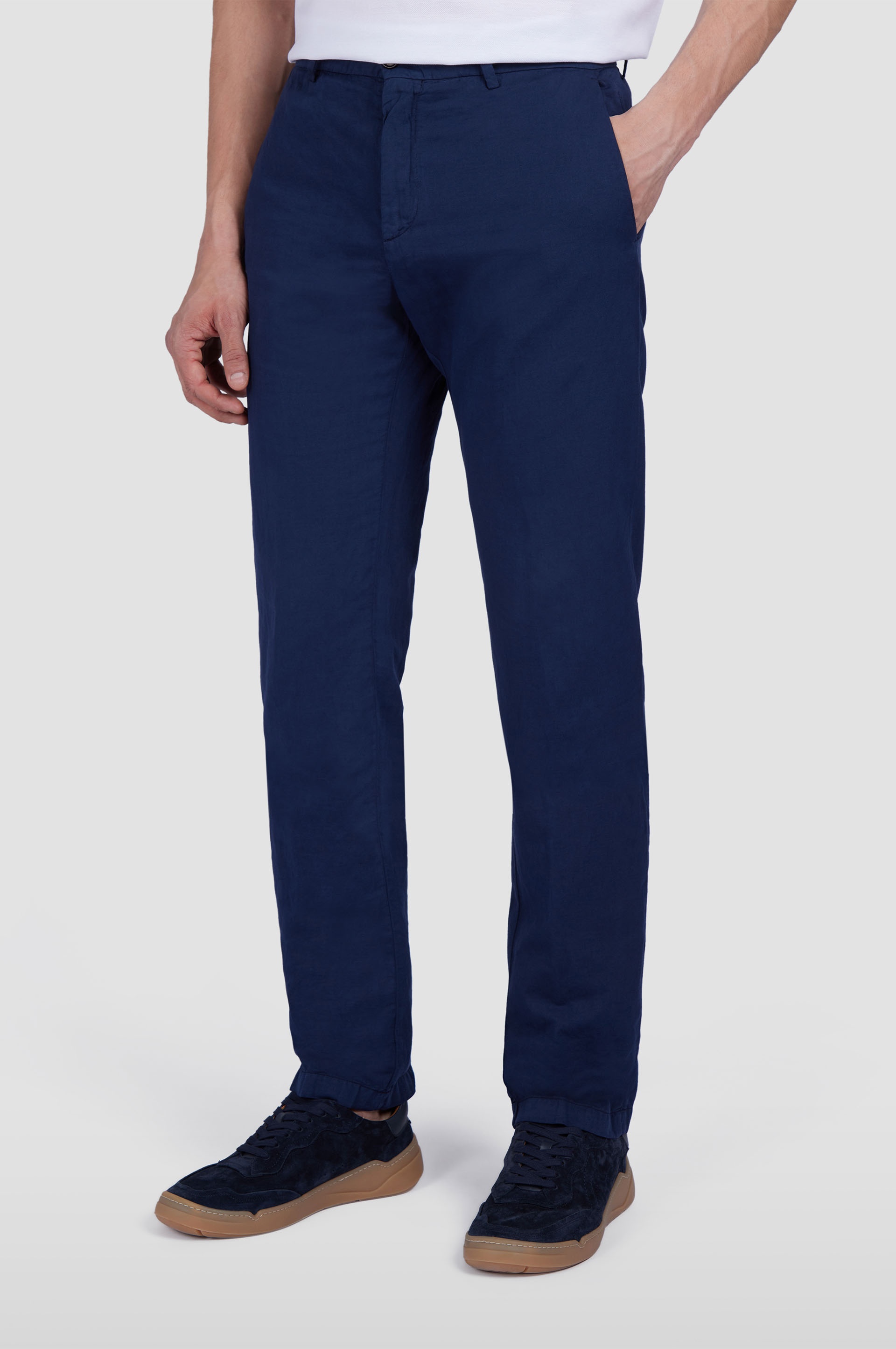 CHINO PANTS IN LINEN AND COTTON - 6