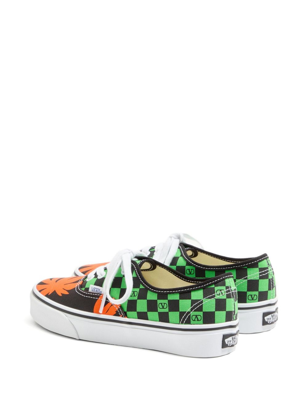 x Vans checkerboard tropical-leaf sneakers - 3