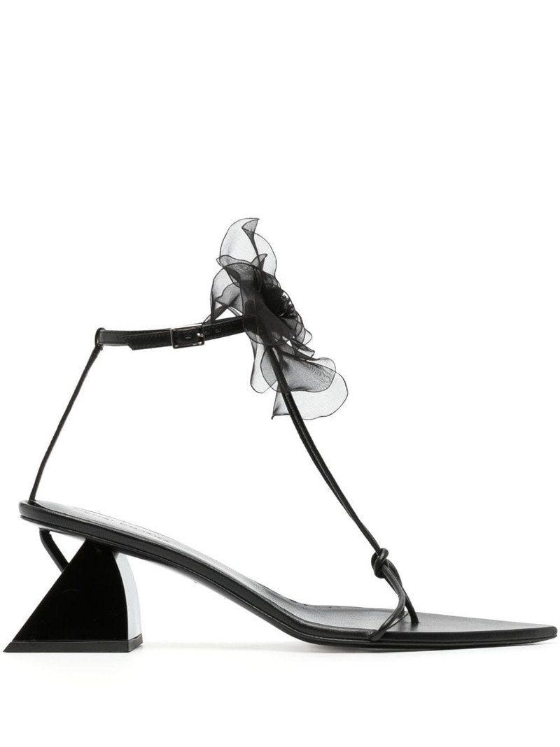 flower-detail 75mm sandals - 1