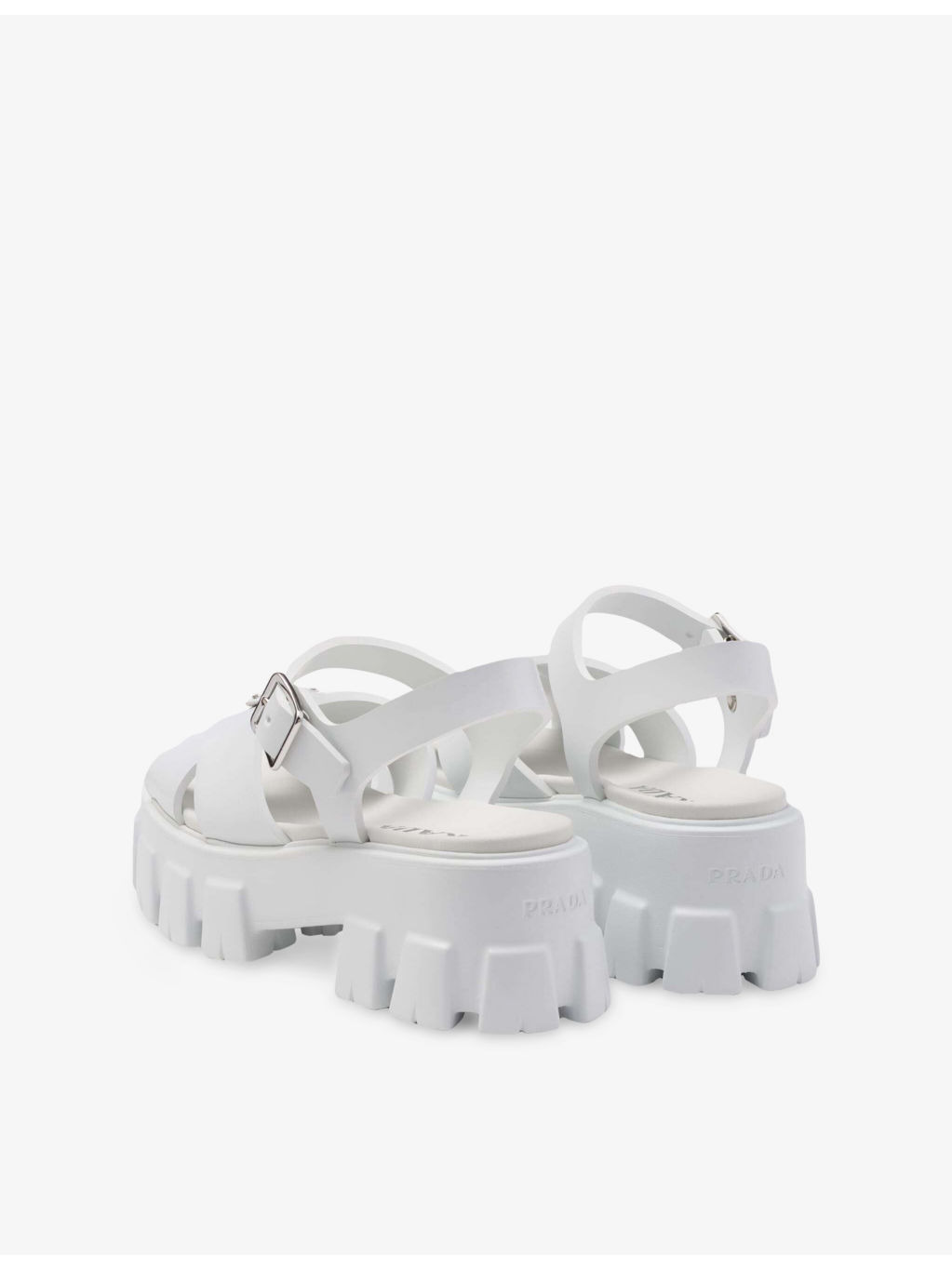 Monolith logo-plaque rubber heeled sandals - 4
