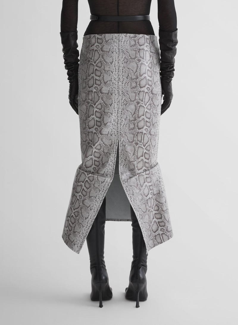 python-embossed leather slit mermaid skirt 4