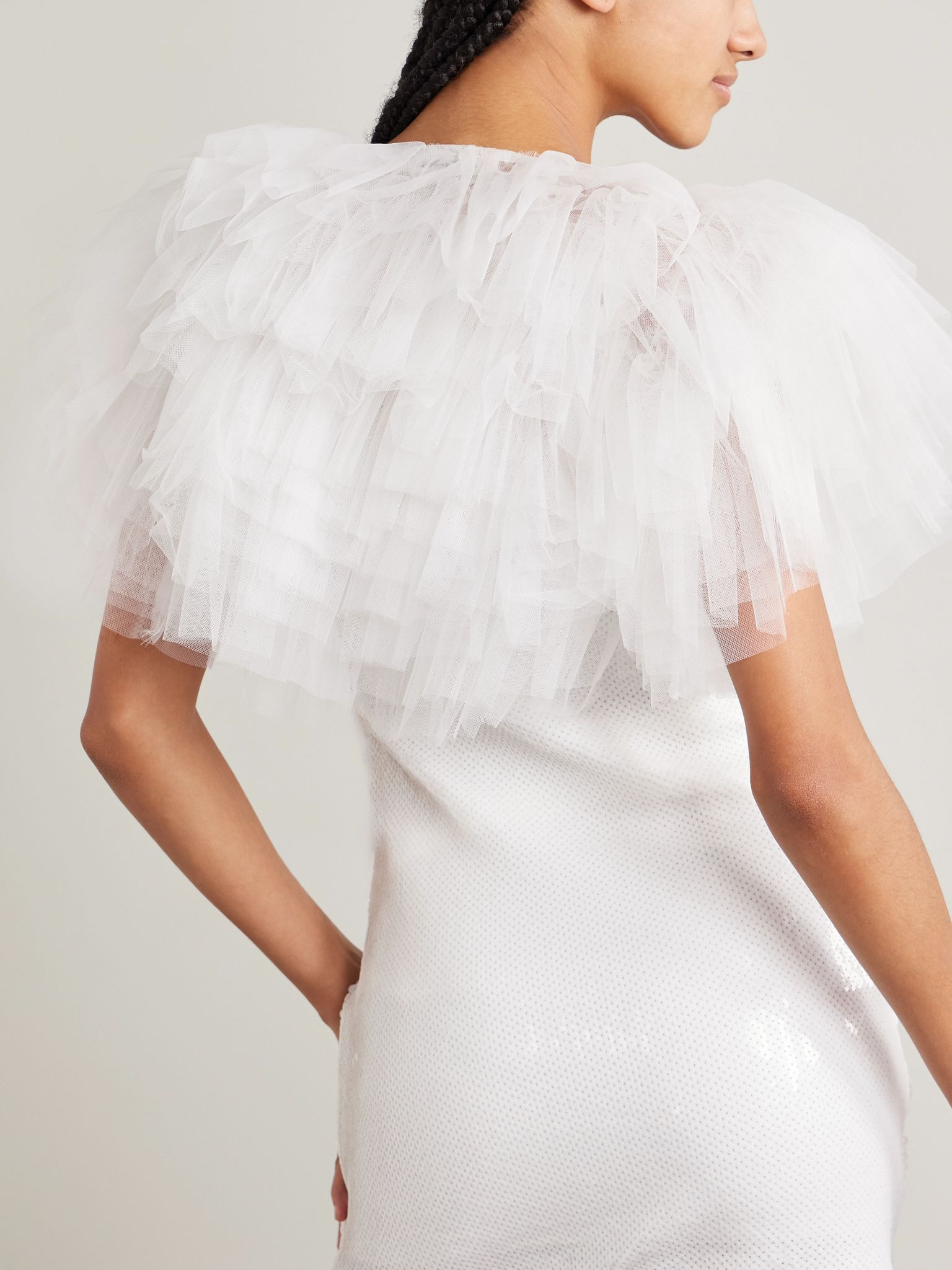 Layered tulle jacket White - 4