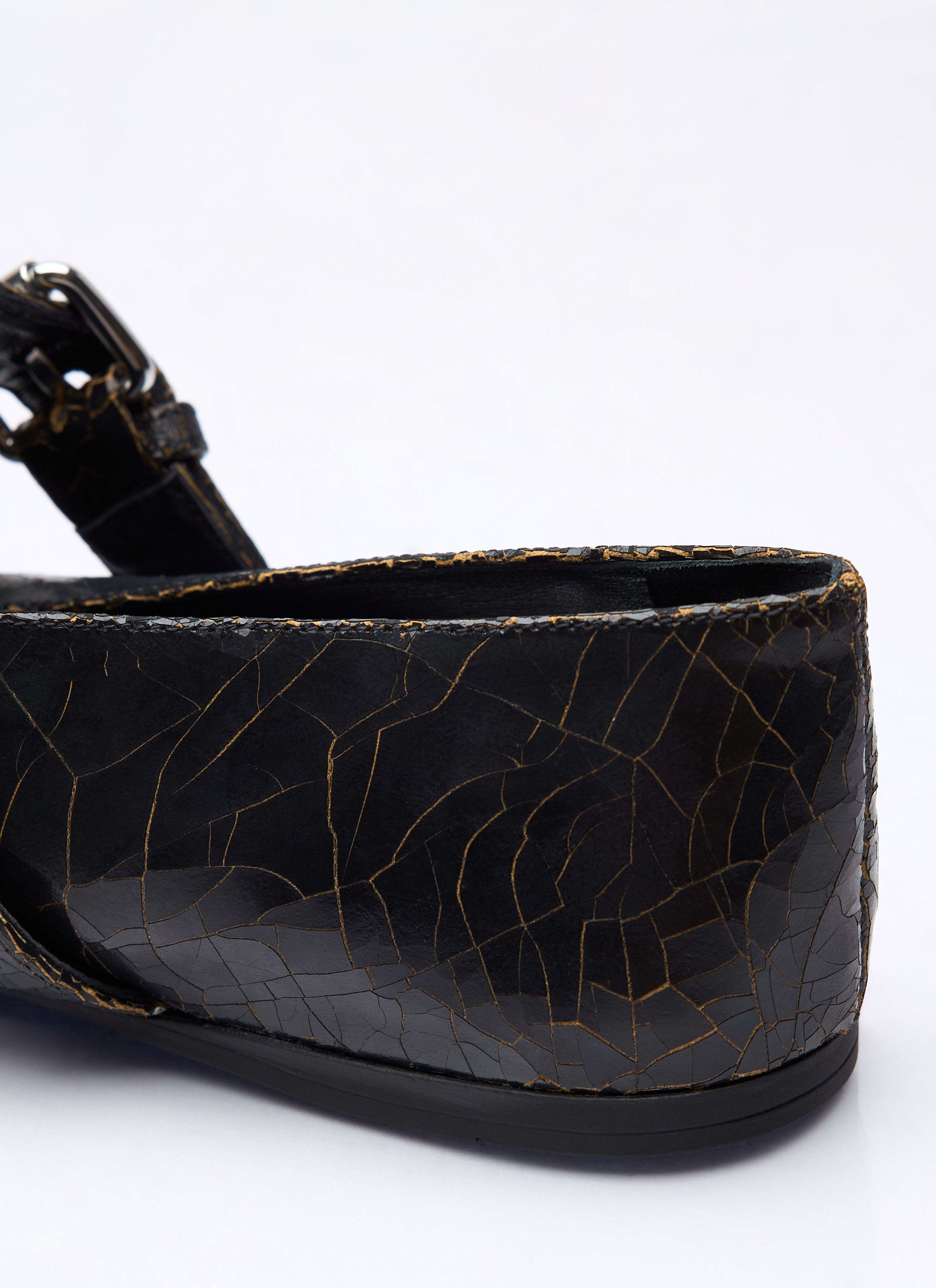 Miu Miu Women Crackled Leather Ballerina Shoes - 6