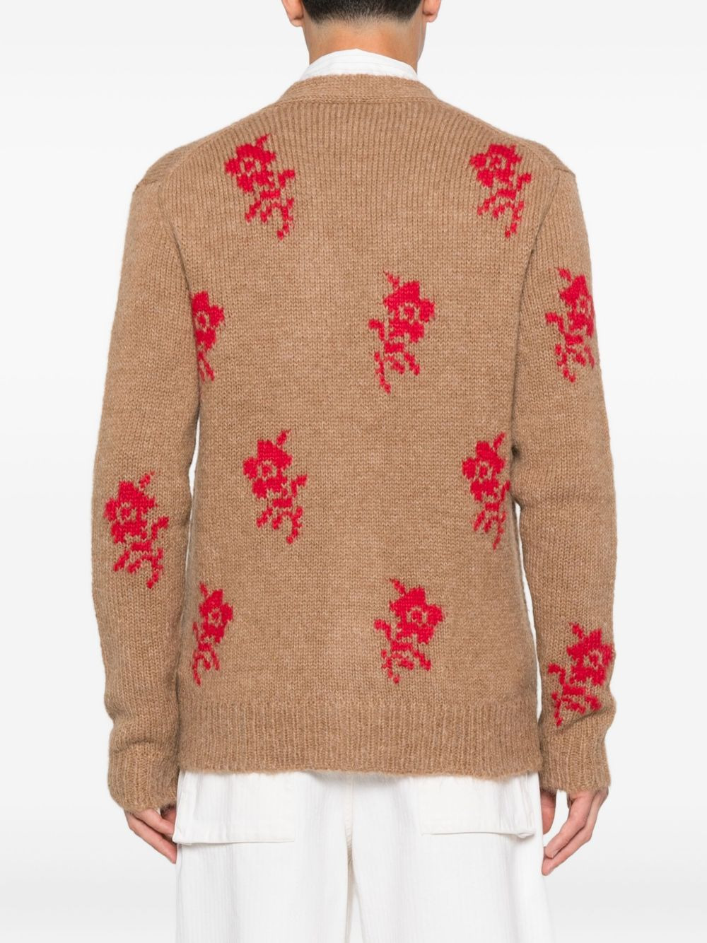 rose-detailed cardigan - 4