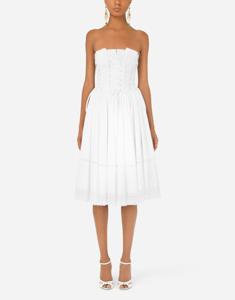 Gabardine bustier midi dress 2