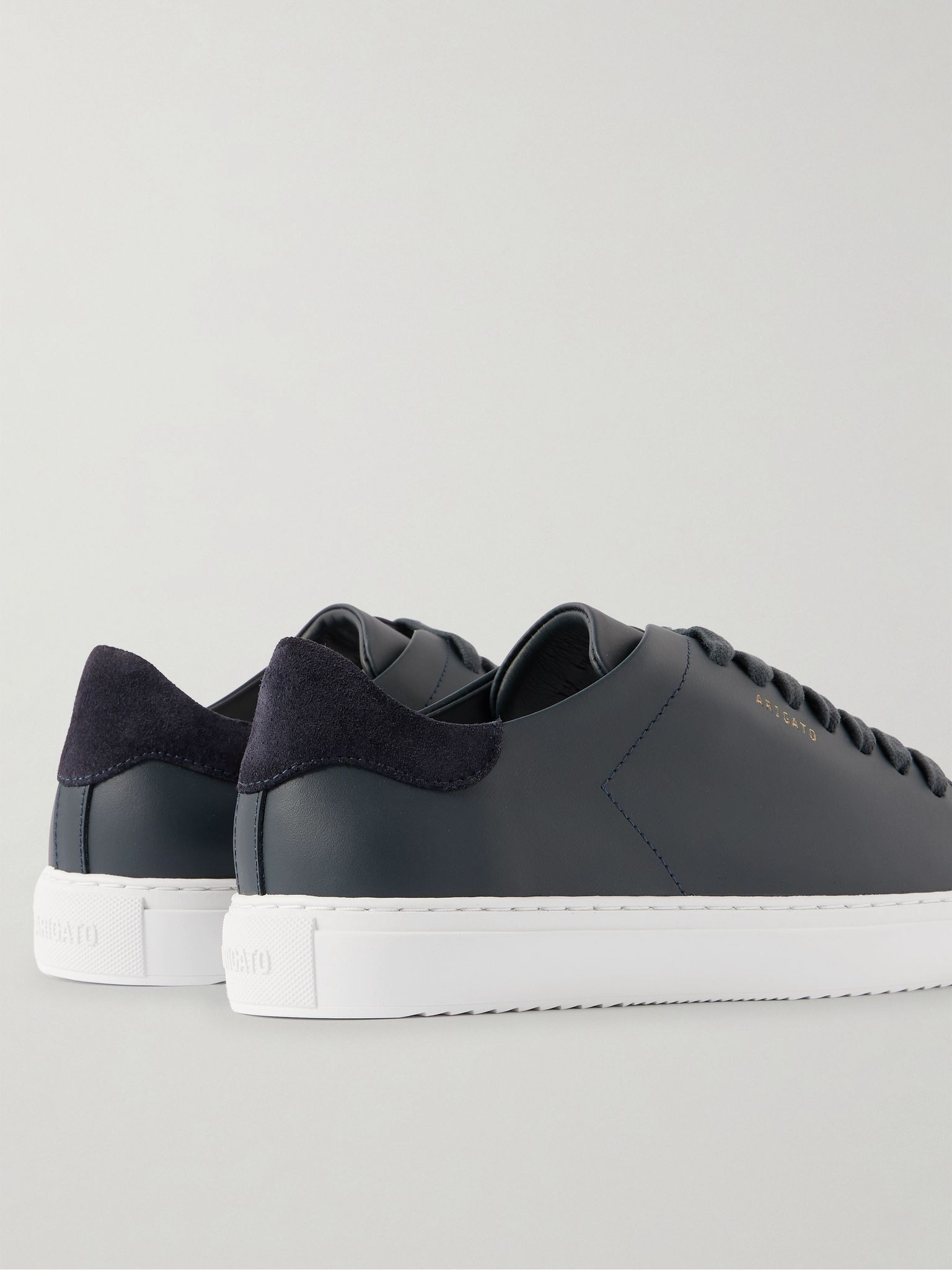 Clean 90 Suede-Trimmed Leather Sneakers Navy - 5