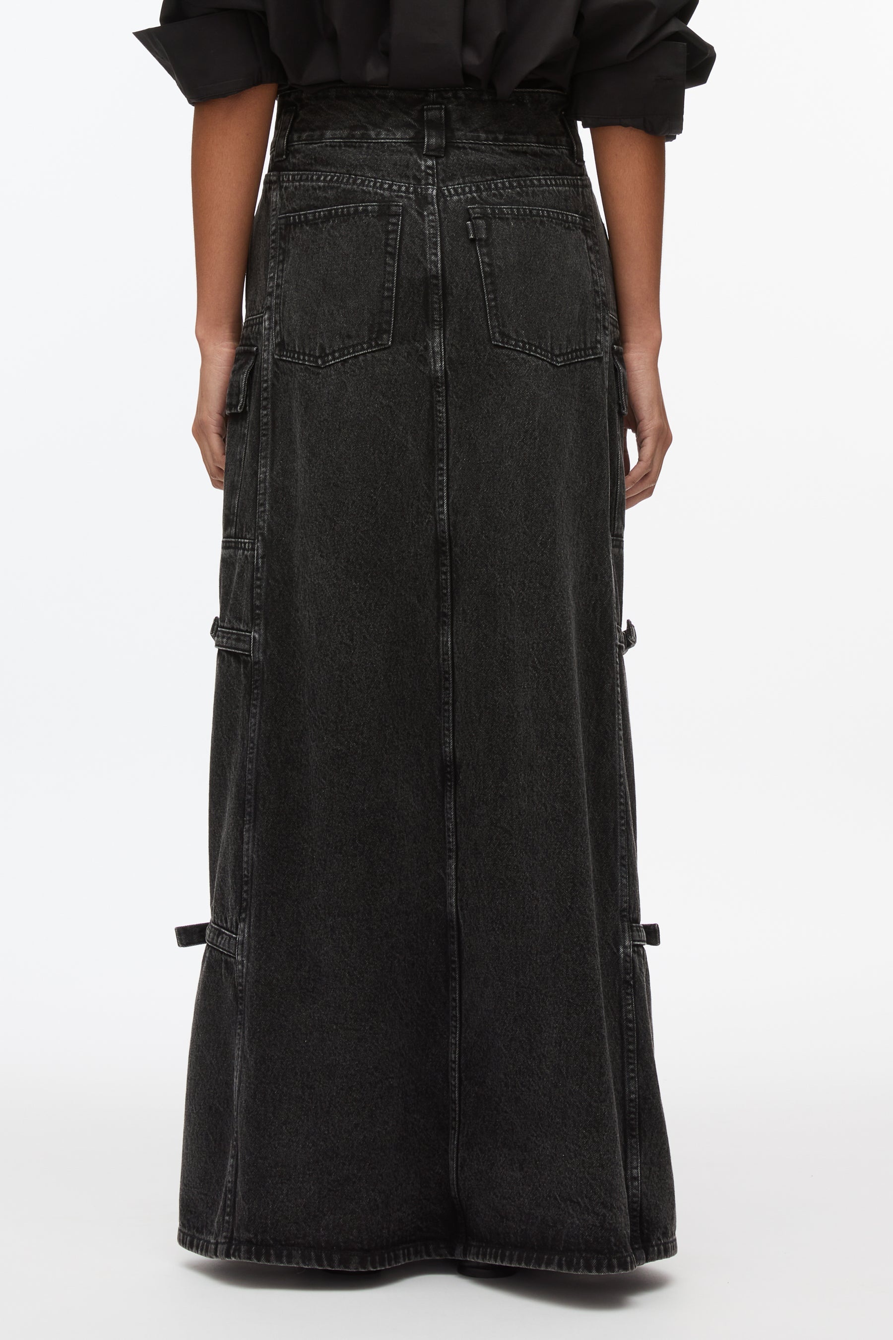 Denim Cargo Maxi Skirt - 5
