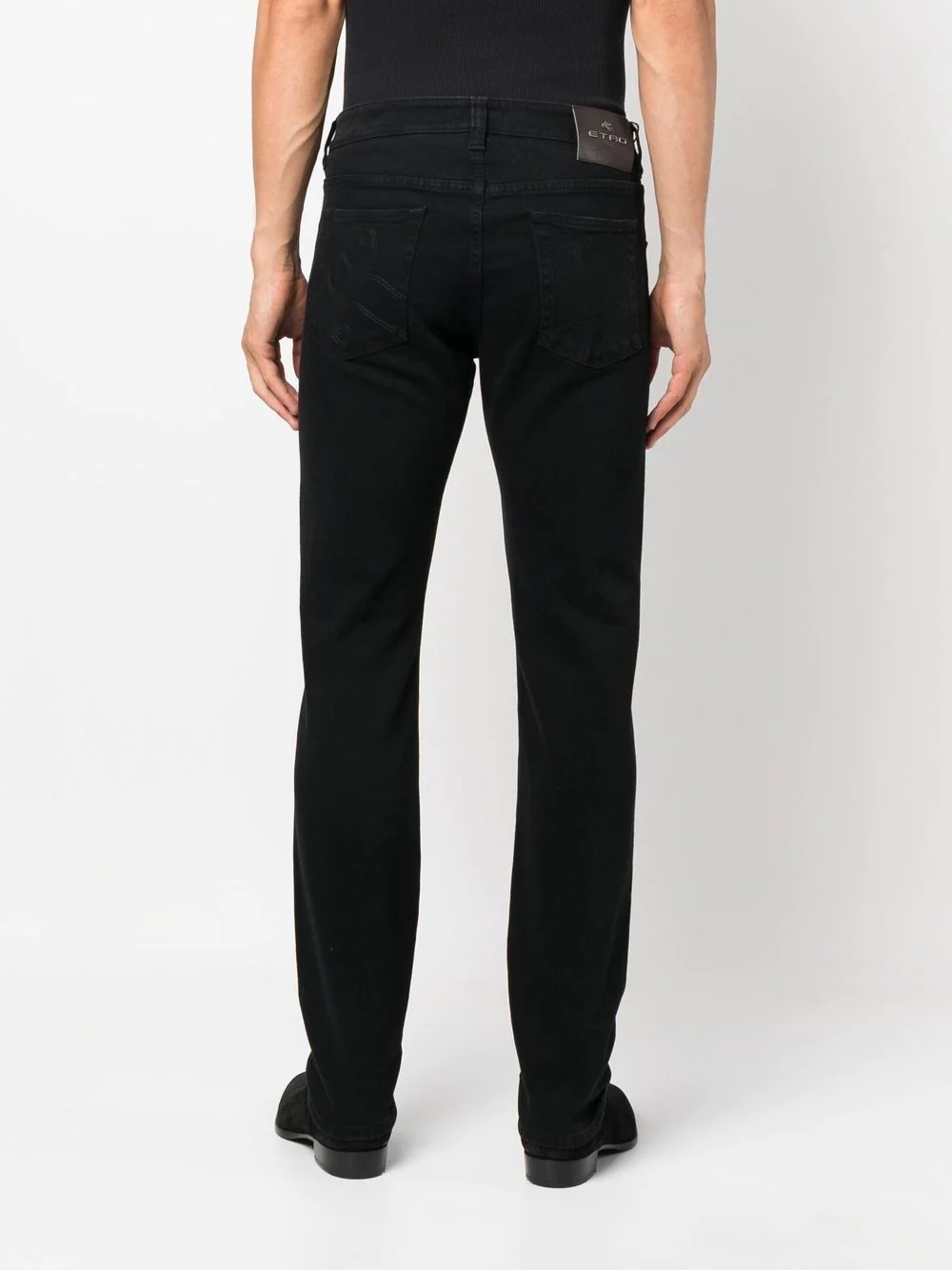 dark-wash straight-leg jeans - 4